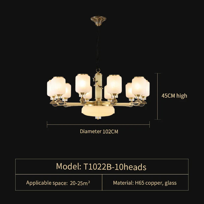 Afralia™ Luxe Jade Chandelier for Living Room, Villa, and Duplex Hall