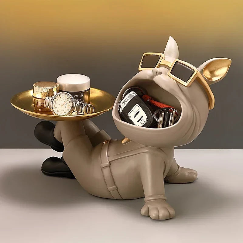 Afralia™ French Bulldog Resin Statue for Stylish Living Room Decor