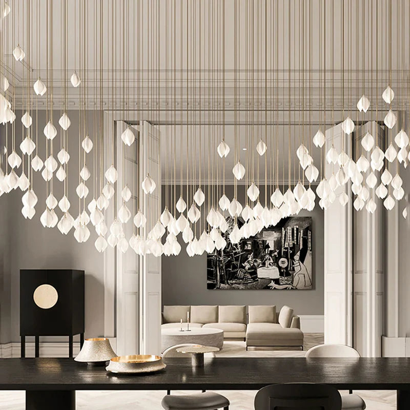 Afralia™ Petals G9 LED Pendant Light: Modern Ceramics Lustre for Hotel Lobby, Villa, Living Room, Stairs