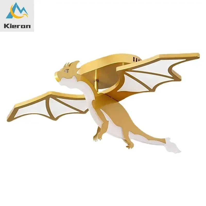 Afralia™ Golden Dragon LED Ceiling Lamp for Bedroom, Study, and Restaurant