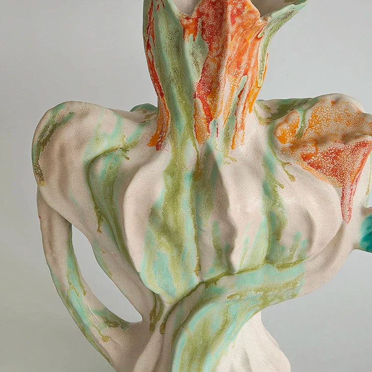 Afralia™ Ceramic Bud Vase with Colorful Graffiti Design for Home Decoration