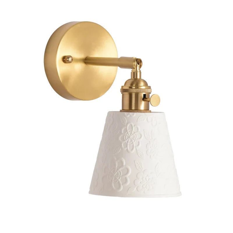 Afralia™ White Ceramic LED Wall Lights for Home Lighting in Bedroom, Living Room, Bathroom
