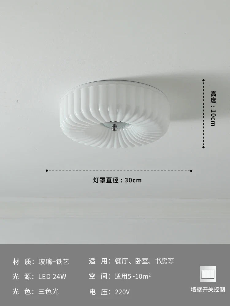 Afralia™ Cream Glass Wind Ceiling Light Vintage Design Medieval Hanging Lamp