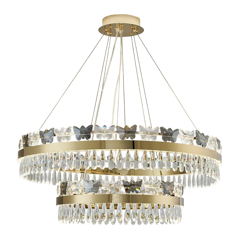 Afralia™ Crystal Butterfly Living Room Lamp: Luxury Postmodern Dining Room Lighting