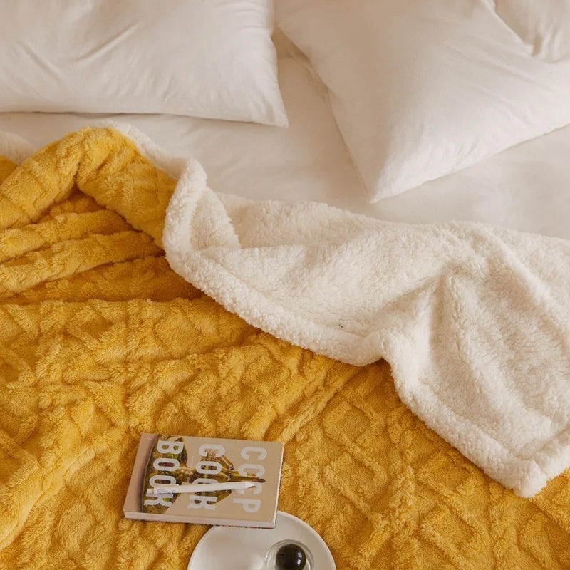 Afralia™ Cozy Jacquard Coral Fleece Blanket