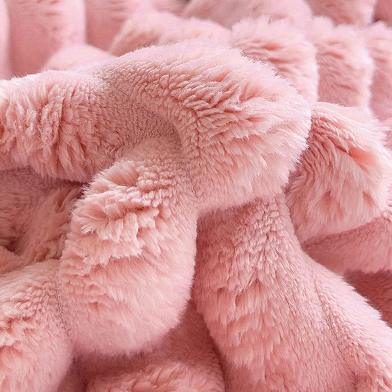 Afralia™ Velvet Striped Blanket: Soft, Multi-Functional Home Decor for Office & Living Spaces