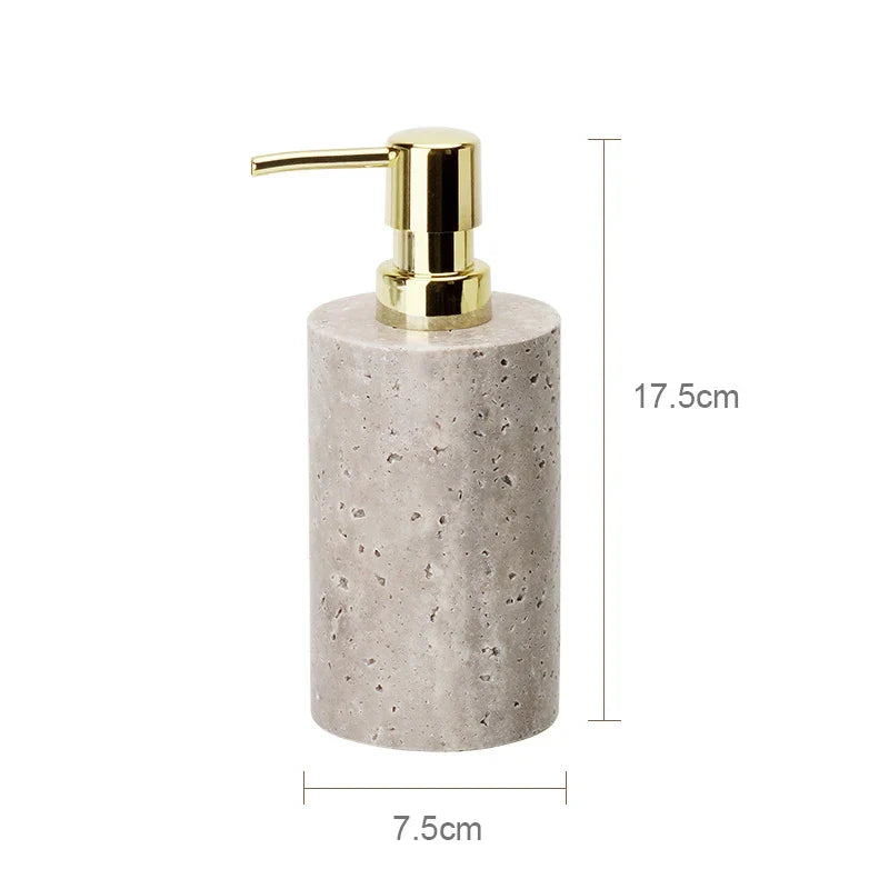 Afralia™ Natural Marble Bathroom Set with Soap Dispenser, Diffuser, & Holder Tray