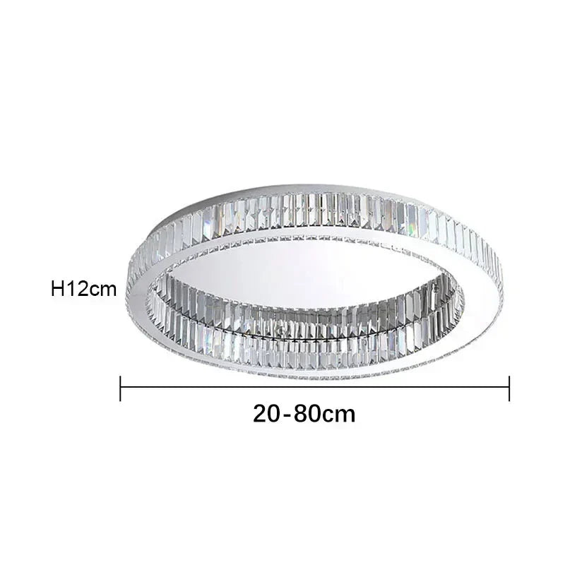 Afralia™ Crystal Circle LED Ceiling Chandelier for Home Indoor Decor Light Fixture