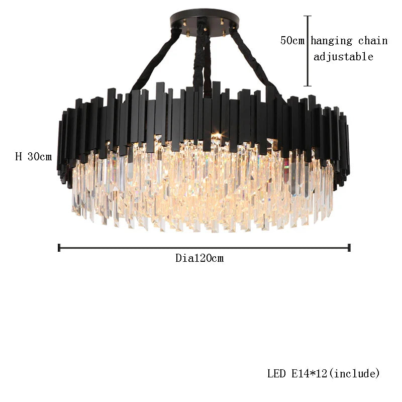 Afralia™ Gold K9 Crystal Ceiling Chandelier, Dimmable Luxury Living Room Bedroom Lighting