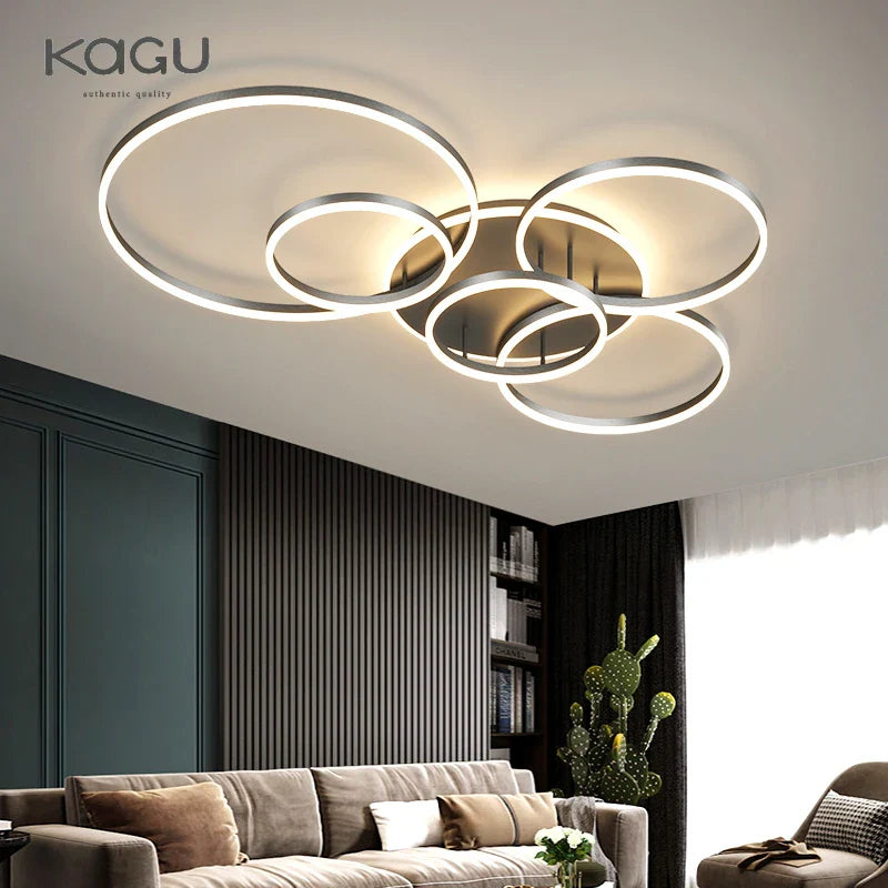 Afralia™ White Gold LED Chandelier for Living Room Study Parlor, Modern Indoor Lighting