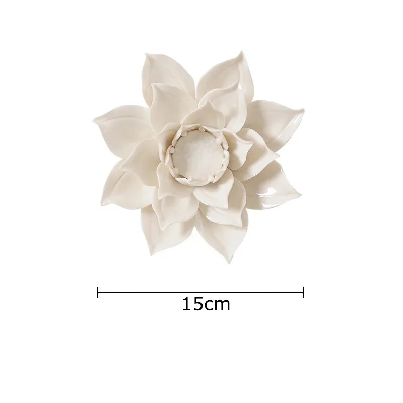 Afralia™ Elegant Porcelain Peony Flower Wall Ornaments
