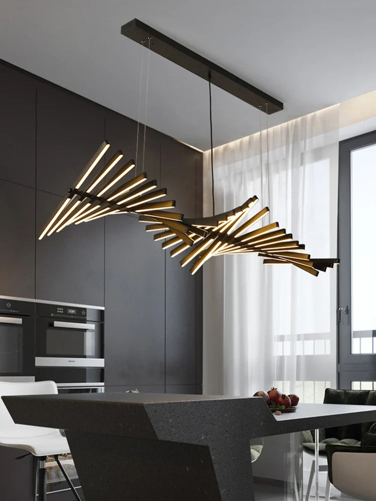 Afralia™ Modern Minimalist LED Chandeliers with Remote Control for Kitchen, Living, Dining, Office
