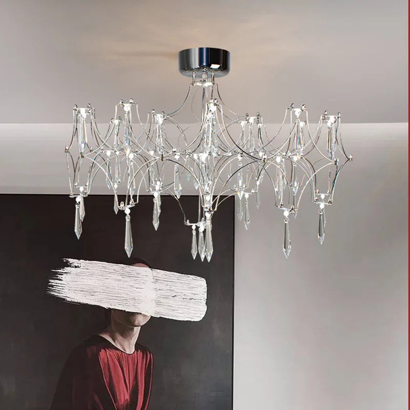 Afralia™ Starry Crystal Chandelier: Modern Luxury LED Firefly Ceiling Chandelier for Villa Living Room