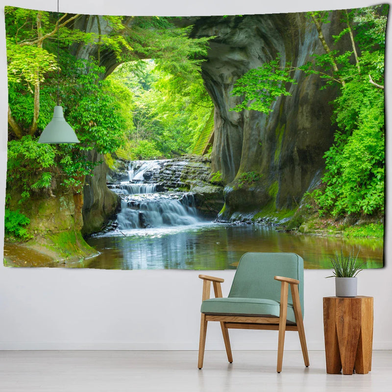 Afralia™ Forest Falls Tapestry | Boho Chic Nature Wall Decor for Aesthetic Spaces