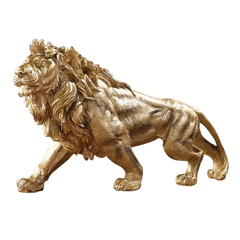 Afralia™ Resin Lion Statue: Office & Living Room Decor, Desktop Animal Sculpture