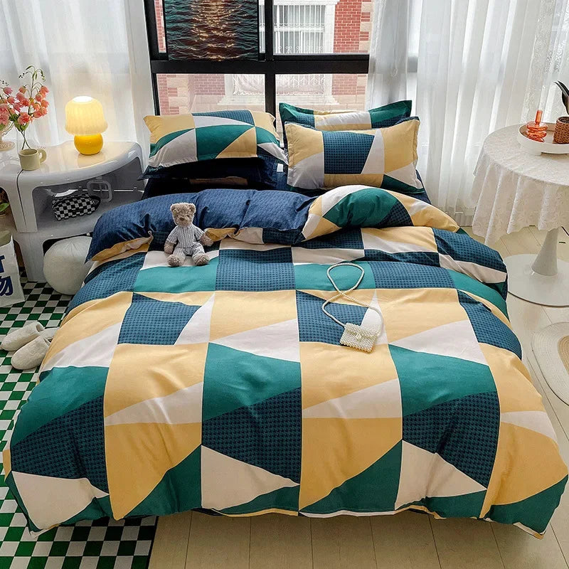 Afralia™ Nordic Style Letter Print Bedding Set, Single/Double/Queen/King Size, Soft & Non-Pilling Comforter Kit.