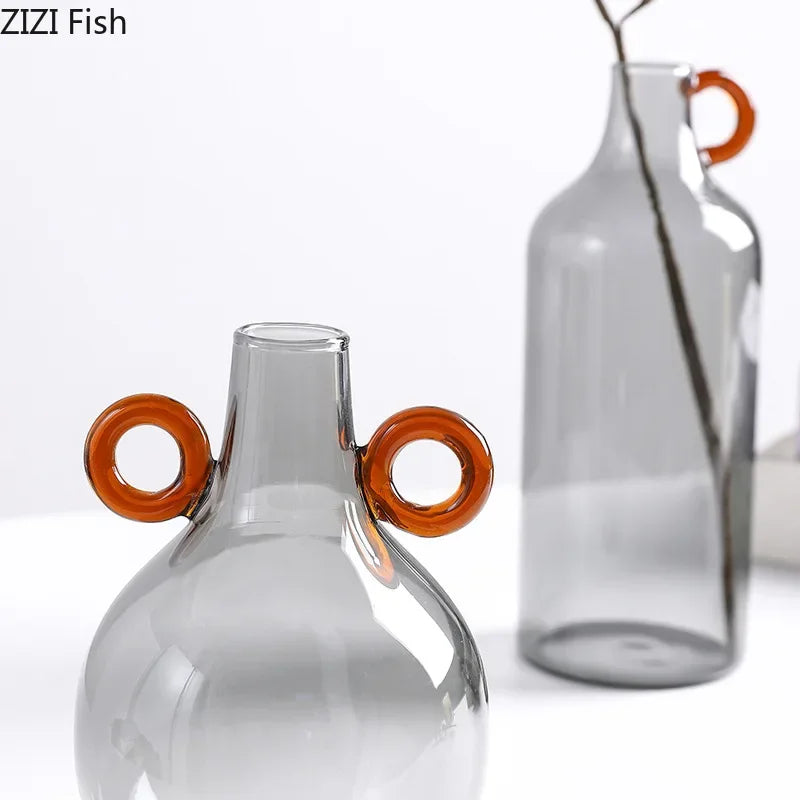 Afralia™ Clear Glass Vase Hydroponics Plant Pot Room Decor Floral Vases Aesthetic Pieces