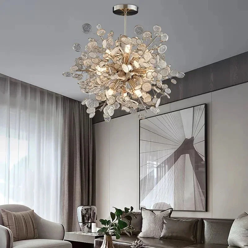 Afralia™ Nordic Luxury LED Ceiling Chandelier Pendant Lamp for Villa Living Dining Room