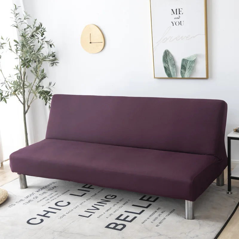 Afralia™ Solid Color Elastic Sofa Bed Cover Stretch Removable Washable Slipcover