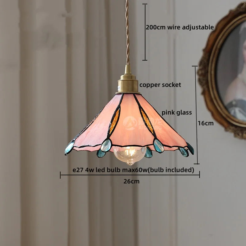 Afralia™ Glass Copper LED Pendant Lamp for Dining Room, Nordic Modern Hanging Light Fixtures