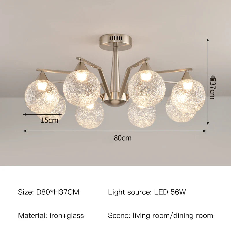 Afralia™ LED Glass Ball Chandelier for Home Decor Lighting
