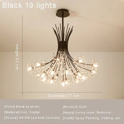 Afralia™ Modern Crystal Ceiling Chandelier for Living Room Bedroom Kitchen Decor