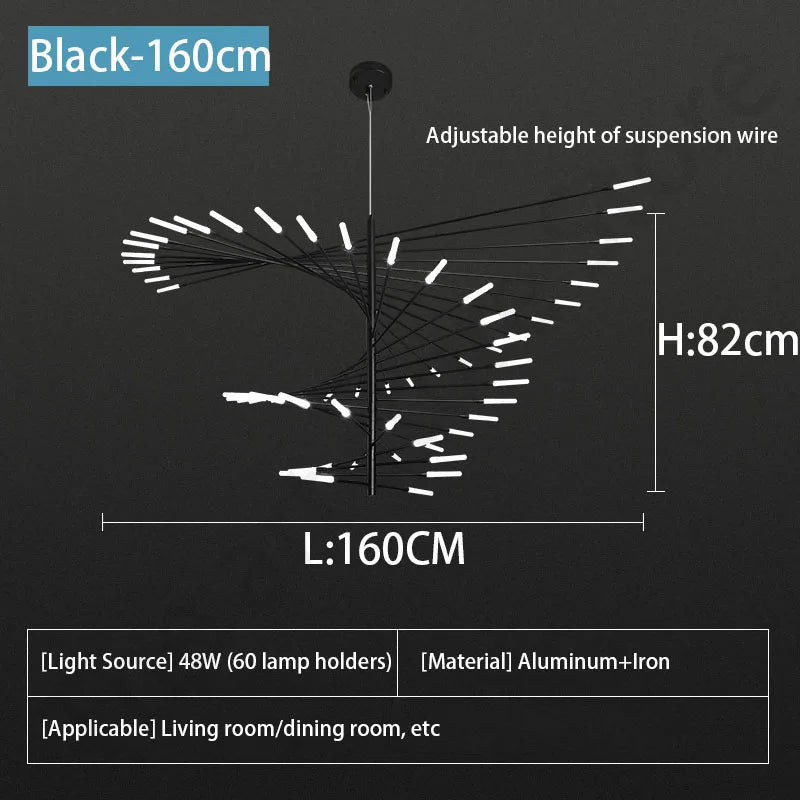 Afralia™ LED Fireworks Ceiling Pendant Light - Modern Luxury Dimmable Room Decoration