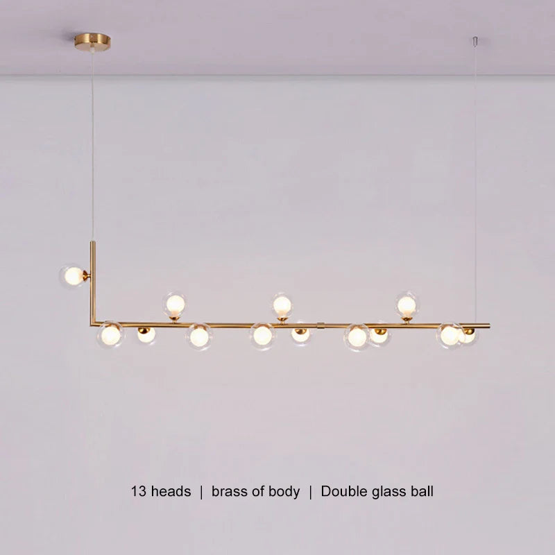 Afralia™ Glass Black Chandelier Pendant Lamp Nordic Modern Living Room Light