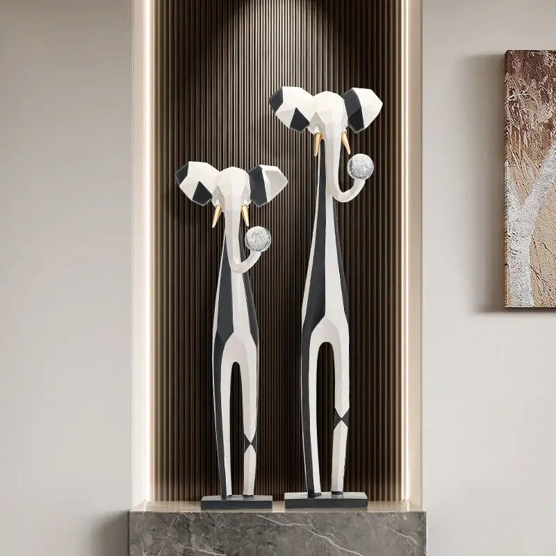 Afralia™ Abstract Art Living Room TV Cabinet, Modern High-End Decor, Large & Slender