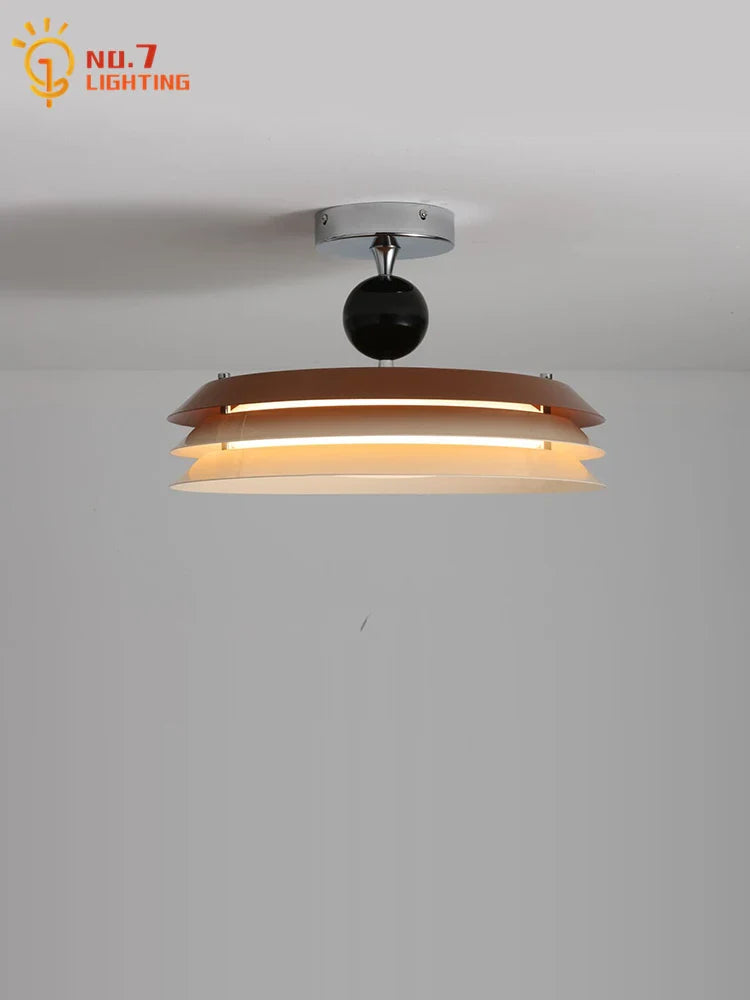 Afralia™ Wind Round Ceiling LED Light: Modern Iron Art Fixture for Home Decor & Study