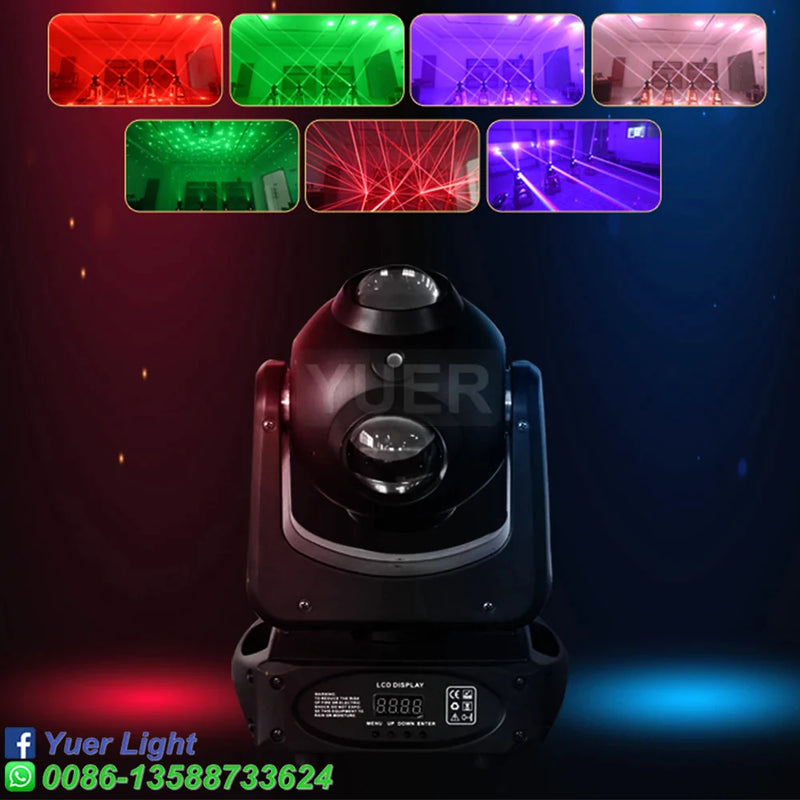 Afralia™ Laser LED Strobe Moving Head Light for Party Club Wedding Disco