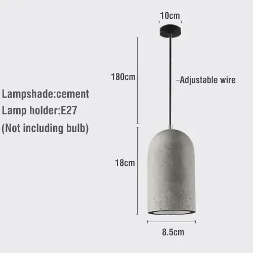 Afralia™ Rustic Cement Pendant Light - Industrial Kitchen Dining Room Fixture