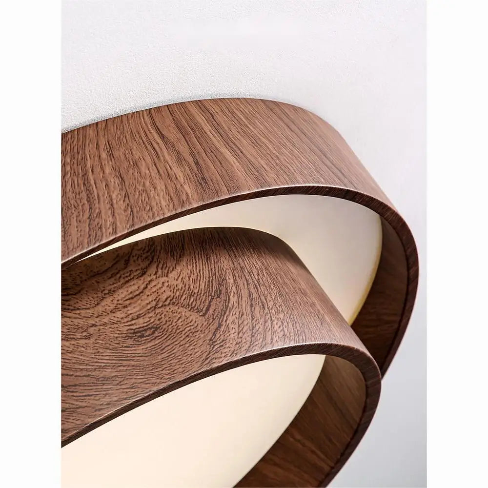 Afralia™ Japanese Walnut Bedroom Ceiling Light Wabi-Sabi Wood Grain Eye Protection Study Light.