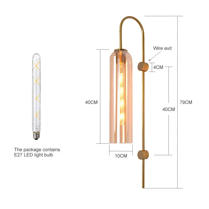 Afralia™ Modern Glass LED Wall Sconce for Bedside Art Decoration and Reading Lighting