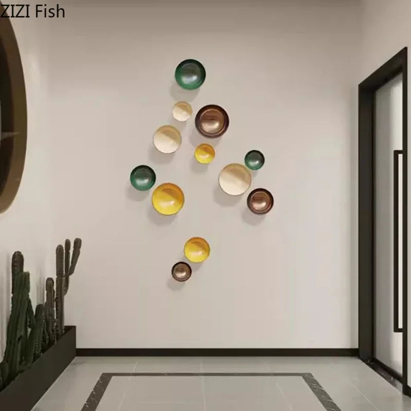 Colorful Disk Wall Ornaments by Afralia™ - Round Hanging Decor for Living Room Aesthetics