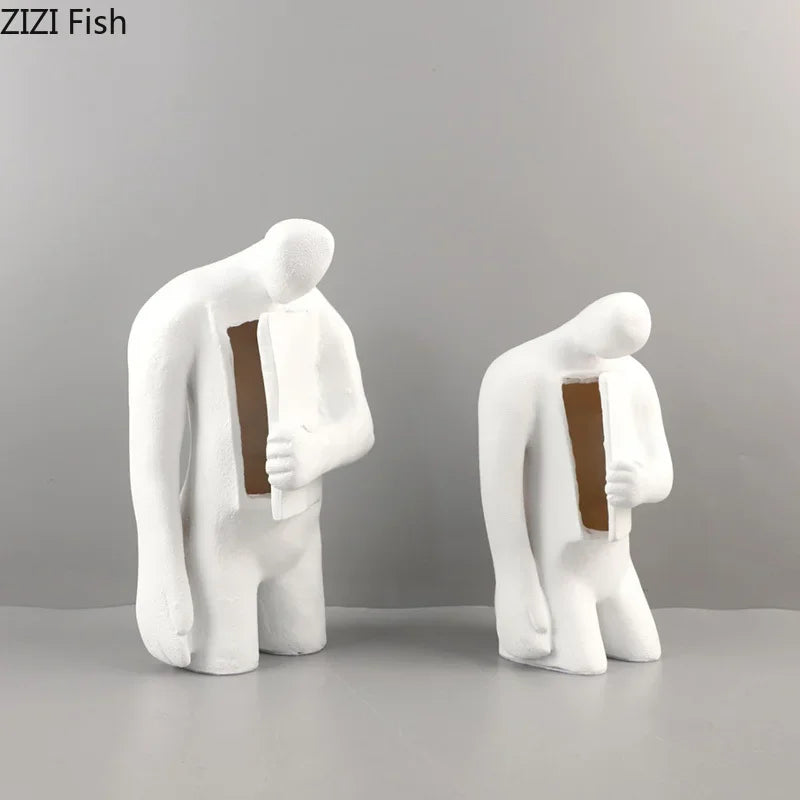 Afralia™ Marble Heart Figure Sculpture Decor - Modern Desk Ornaments & Room Aesthetics