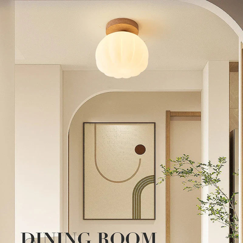 Afralia™ Pumpkin Ceiling Lamp: Modern Nordic Indoor Lighting for Children's Bedroom & Home Aisle