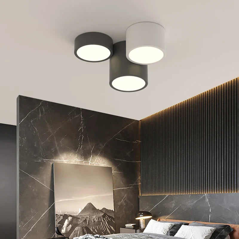 Afralia™ Geometric Chandelier: Minimalist Modern Luxe Black White Bedroom Lamp