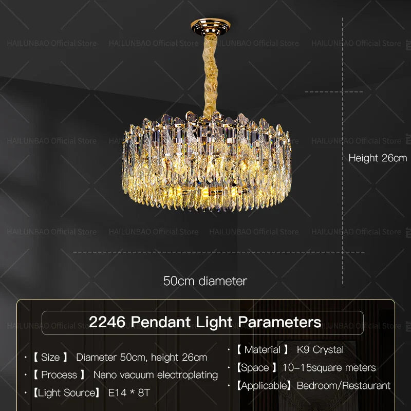 Afralia™ Crystal Luxury Chandelier: French Atmosphere Restaurant Lighting