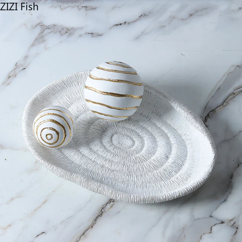 Afralia™ Golden Texture Ball Geometric Sculpture - Abstract Desk Decoration