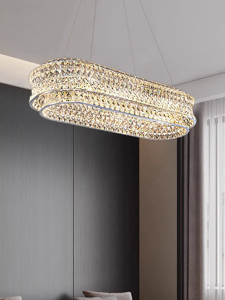 Afralia™ Modern Round Crystal LED Ceiling Lamp for Luxurious Living Room Lighting