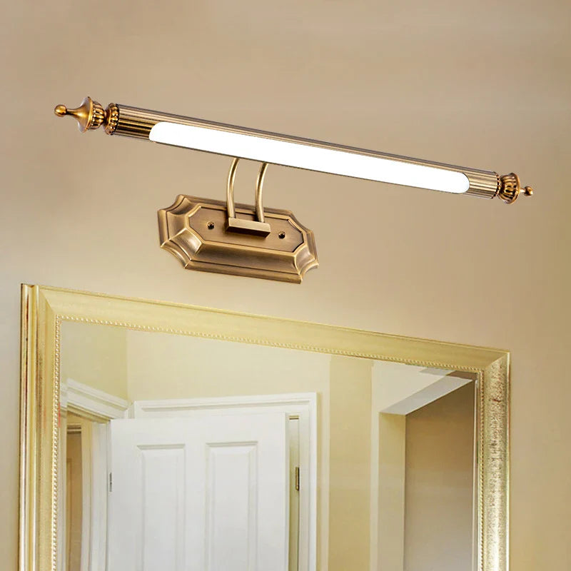 Afralia™ Retro Bronze Mirror Headlight with Rotatable LED for Bathroom and Bedroom