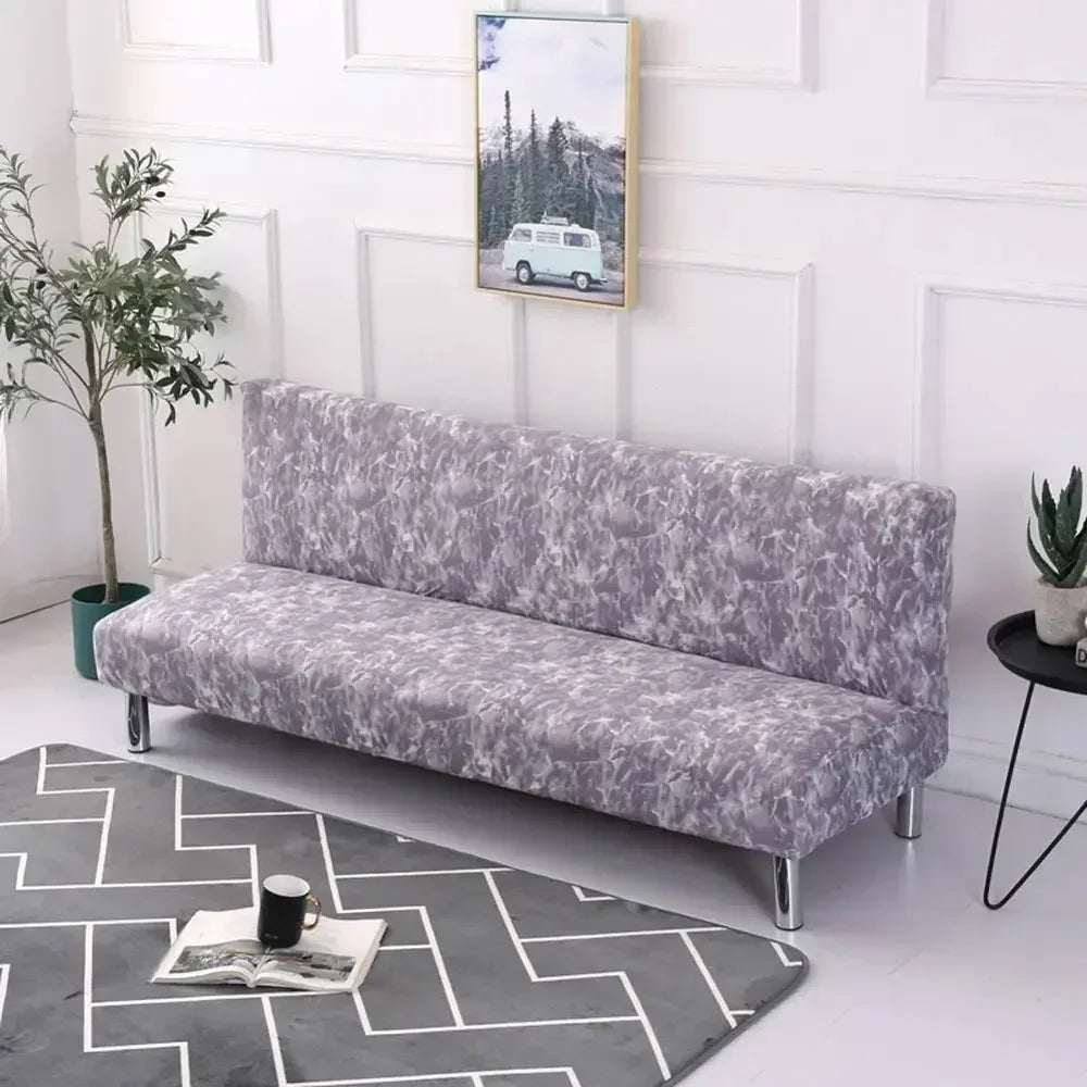 Afralia™ Armless Futon Sofa Cover Slipcover Elastic No Armrest