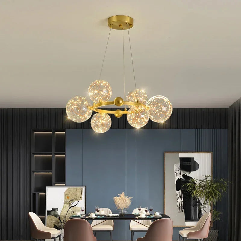 Afralia™ Minimalist Starry Round Pendant Lights for Luxury Living Room & Bedroom