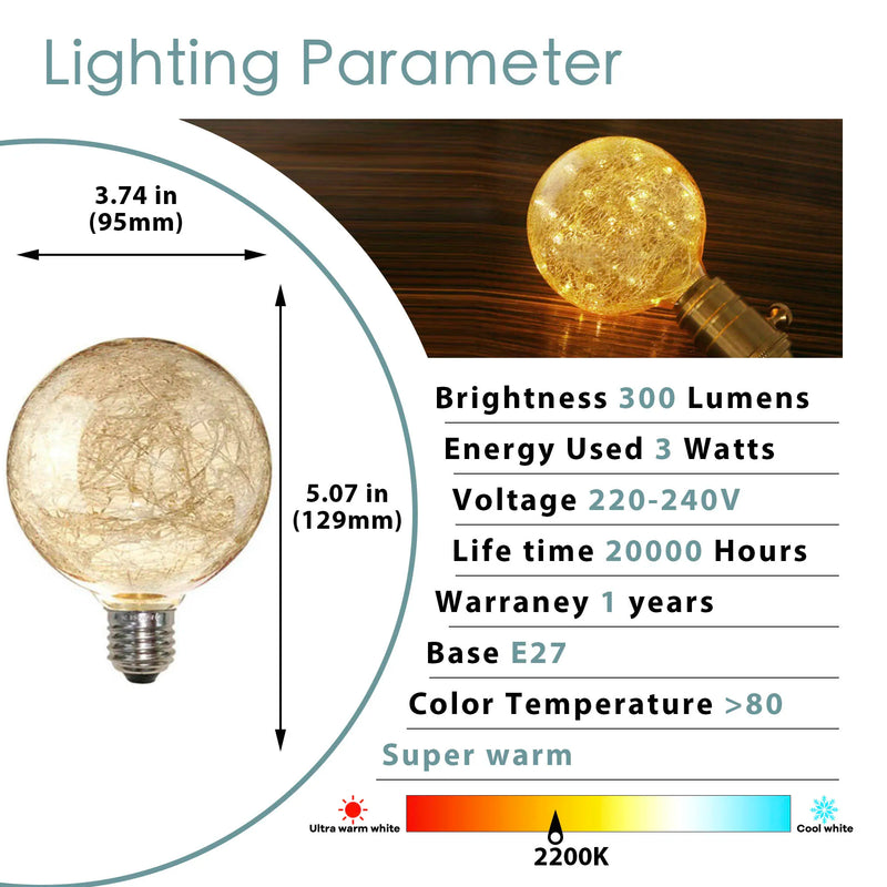 Afralia™ LED Edison Globe Bulb String Lights - Indoor Christmas Decor