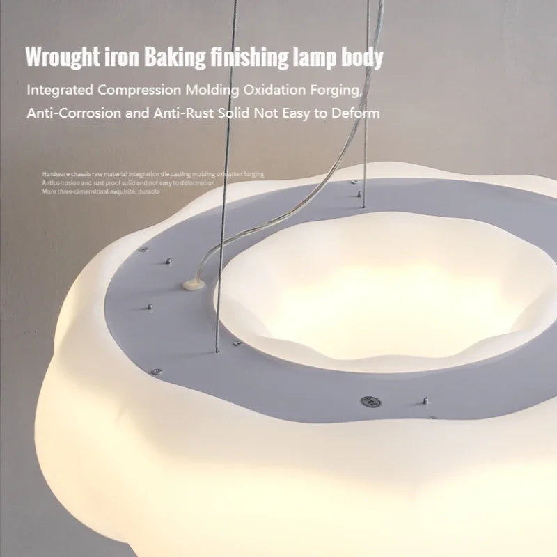 Afralia™ White Cloud LED Chandelier for Children's Room and Living Area