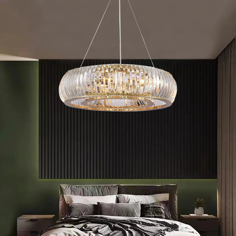 Afralia™ Crystal Luxury Chandeliers Gold Round Oval Style Home Decoration