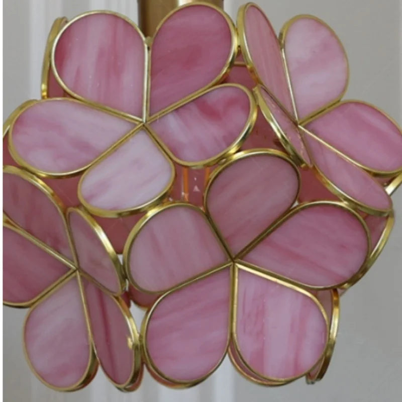 Afralia™ Pink Glass LED Wall Light Sconce for Home Decor or Bedroom