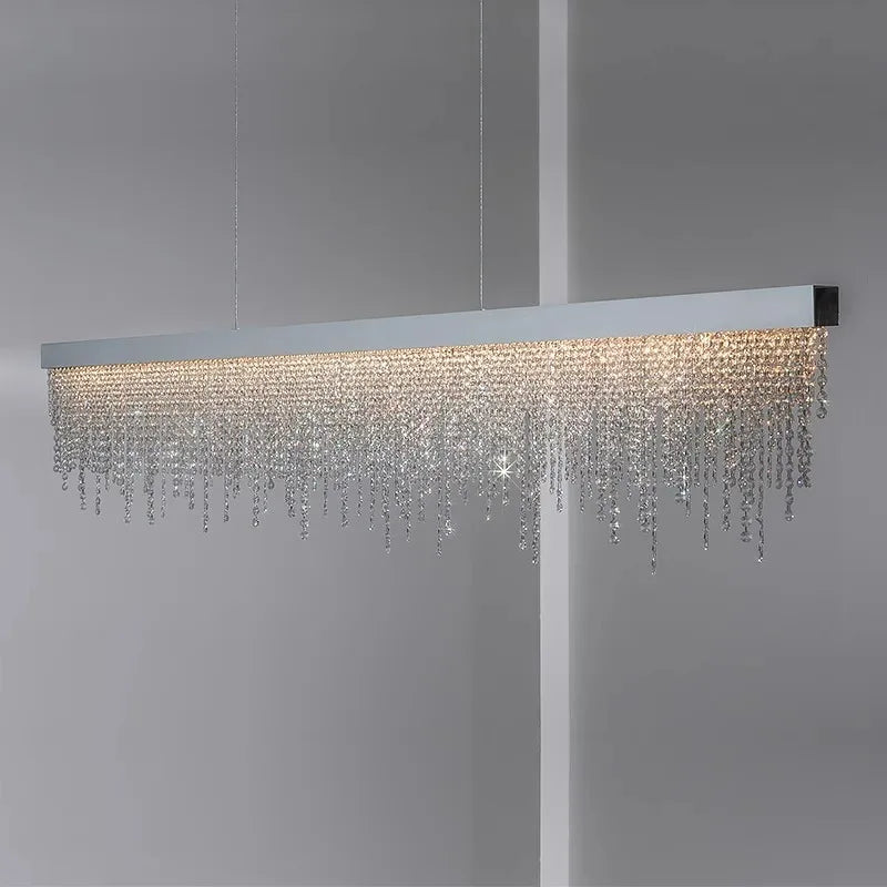 Afralia™ Teardrop Crystal LED Chandelier - Italian Gold Black Chrome, Indoor Lighting for Dining Room