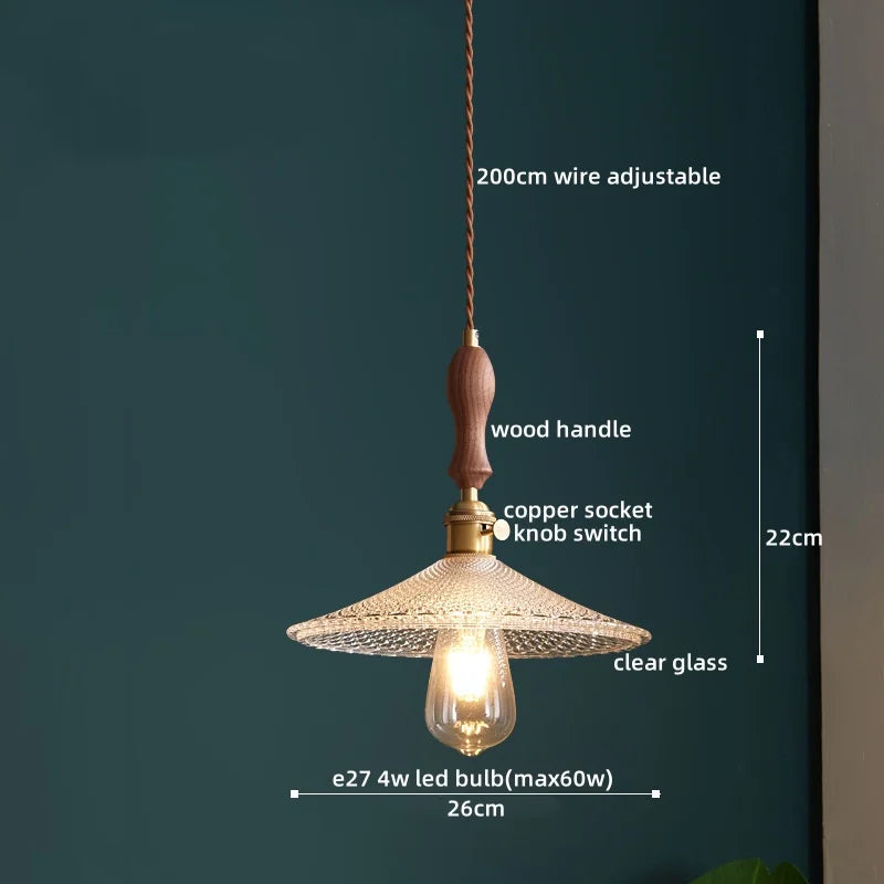 Afralia™ LED Pendant Lamp Elegant Copper Glass Modern Style Hanging Light Fixtures